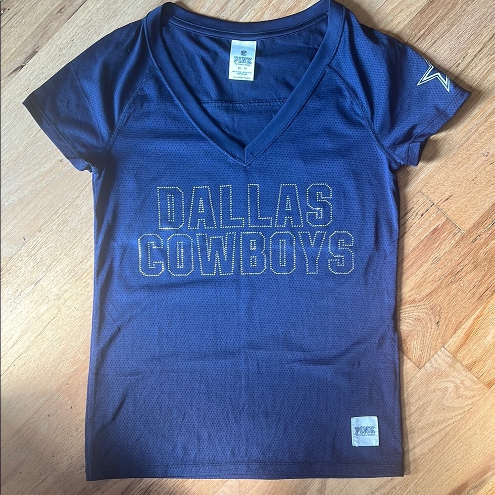 PINK Dallas Cowboys Navy Blue V-Neck Jersey